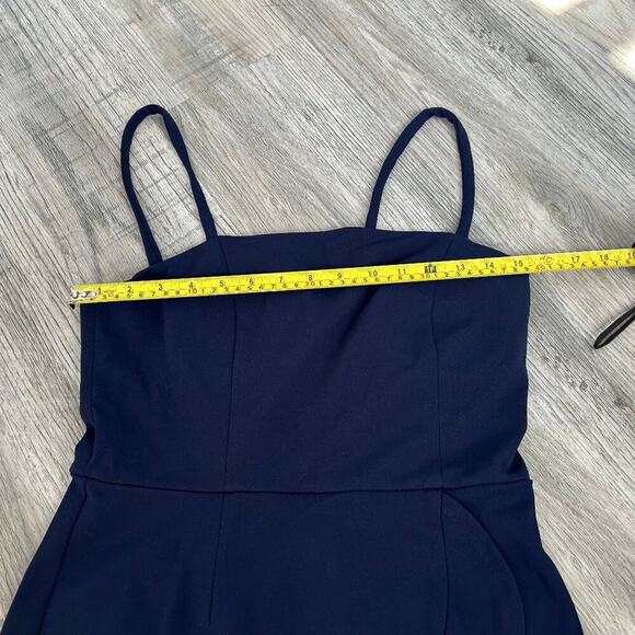 Crystal Doll Navy Ruffle Wrap Romper Spaghetti Strap Zip Back Size M Medium - Picture 12 of 12